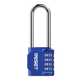 RESET-060 4 Digit Combination Padlock with 2.4 inch Long Shackle Combination Lock,Outdoor Waterproof Padlock,Indoor Padlock for School Locker Gym Locker Fence Gate Toolbox Blue