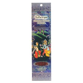 Prabhuji's Gifts Ganga Hand-Rolled Spiritual Incense Sticks from India - Aromatic Sticks - Stick Incense for Meditation - Yoga, Relaxation, & Aromatherapy Incense - Cinnamon, Lavender, and Jasmine