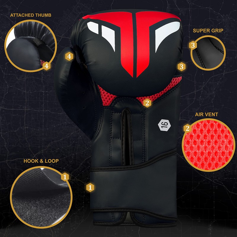 Mytra Fusion Boxing Gloves Real-Tech SL-4 Training Gloves (Black, 12-oz)