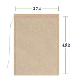 Disposable Tea Filter Bags with Free Tea Spoon, Empty Cotton Drawstring Seal Filter Tea Bags for Loose Leaf Teal 3.1" x 3.9"(400pcs)