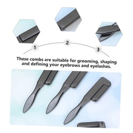 WOONEKY 2pcs Stainless Steel Eyelash Brow Comb Portable Folding Makeup Tool for Eyebrow and Eyelash Separation Easy to Clean for Travel and Daily Use