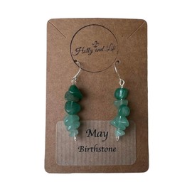 Crystal Earrings, Birthstone Earring, Birth Month Hooks, 925 Earrings, Birthstone Gifts, Month Of Birth Earrings, Healing Earrings (African Jade - May)