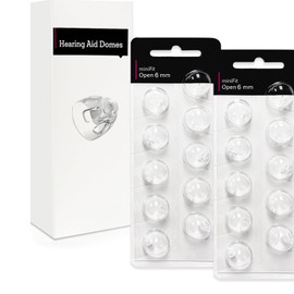 (20 Pcs) Hearing Aid Domes Accessories for Oticon Replacements, Oticon MiniFit (Open 6mm) Domes, Universal Domes for Oticon Hearing Aid Supplies Kits, Fit Aid Parts for Optimal Performance