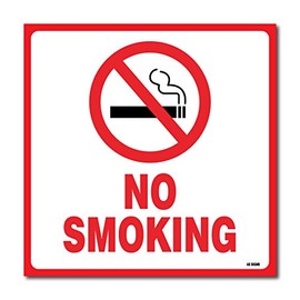 (4 Pack) No Smoking Sign Self Adhesive " 5½ X 5½" 4 Mil Vinyl Decal — Indoor & Outdoor Use — UV Protected & Waterproof — Sleek, Rounded Corners