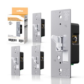 AIDA Toggle Slide Dimmer Switch for Dimmable LED Light/CFL/Incandescent 600 Watt max, Single-Pole or 3-Way, Rocker On/Off Wall Switch with Dimmer Slider, Wall Plate NOT Included, UL Listed, 4 Pack