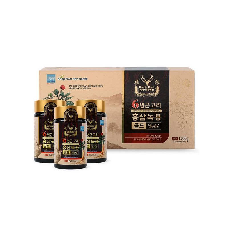 고려 홍삼 녹용 골드 250g X 4병 /홍삼정 홍삼액 Korea