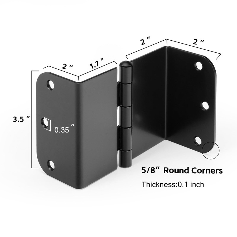 Haidms 3 Pack Offset Hinges Matte Black 3.5 Inch with