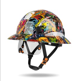 DEKE ANSI CE Approved Protective Rescue Full Brim Hard Hats Industrial Security Safety Helmet with VisorSafety Helmet Type: WIth Visor, Color: White, Material: HDPE