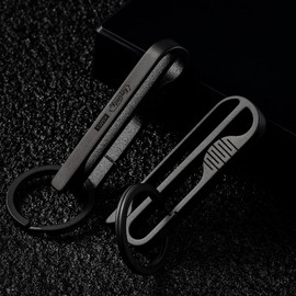 KeyUnity KM03 - Llavero de titanio con clip para cinturón y llavero extraíble para cinturón de trabajo