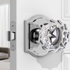 MAXECURITY 1 Pack Glass Door Knob, Rosette Shaped Crystal Door