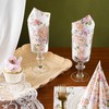 WRAPAHOLIC 50Pcs Pink Floral Cocktail Napkins - 3-Ply Pink Rose