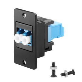 QIANRENON LC Fiber Optic Rectangular Panel Mounting Network Adapter Duplex LC Fibre Optical Female to Female Fixed Installation Connector LC Mount Coupling, for FTTH Fiber Optical Communication