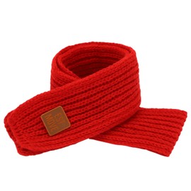 ALLY-MAGIC Kids Scarves Autumn Winter Knit Scarf Warm Solid Color Neckerchiefs Collar Neck Warmer Y6-BZWJ (Red)