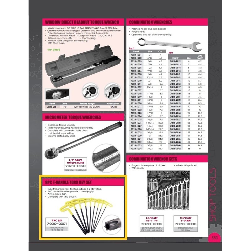 HHIP 7900-0001 T-Handle Torx Driver Set Tamper Proof, 9 Piece