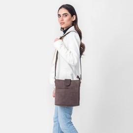 LEABAGS Athens Shoulder Bag, Genuine Leather, Handbag for Women, Vintage Look, Shoulder Bag, Shopper Bag, Multi-Bag, Brown (nutmeg)