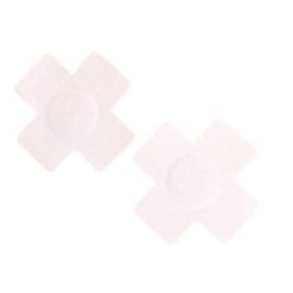 White Satin Cross Nipple Pasties