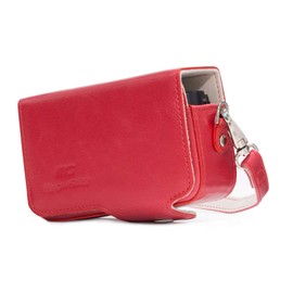 MegaGear MG1208 Sony Cyber-shot DSC-HX99, DSC-HX95, DSC-HX80, DSC-HX90V, DSC-WX500 Leather Camera Case with Strap - Red
