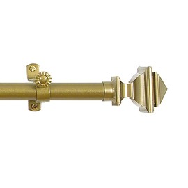 Achim Home Furnishings Buono II Bach Curtain Rod with Finials, 28-Inch Extends to 48-Inch, Gold