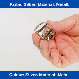 2pcs 25mm Width Metal Silver Tone Bridge Buckle for up to 25mm Wide Webbing Ladder Buckle for Threading Replacement Bridge Buckle Bridge Buckle Repair Backpack Ladder Buckle, silver