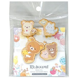 NaganoFactory Rilakkuma Clip Set of 4 Nikoniko Happy for you RK890