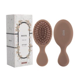 RHOS Hair Brush, Mini Comb, Portable, Men's, Women's, Children, Dry & Wet Use, Cute, Portable Hair Brush, Mini Hair Brush, Hair Care, Mocha