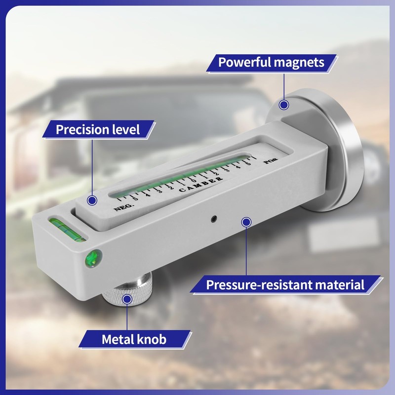 Ziopetru Adjustable Magnetic Gauge Tool, Wheel Camber, Caster Pillar and