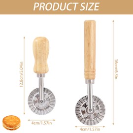 2 Pieces Pizza Cutter Dough Scraper Dough Wheel Dough Cutter Roller Dough Wheel Wavy Dough Wheel Serrated Dough Wheel Single Blade Pastry Cutter Wheel Ravioli Crimper Cutter Wheel Pasta Cutter Wheel