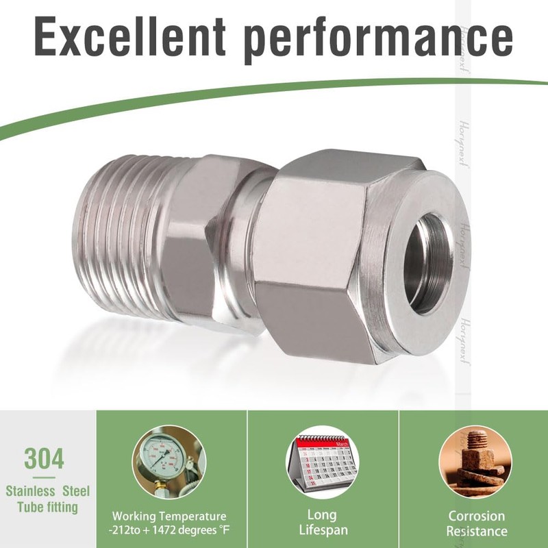 Horiznext Stainless Steel 304 Compression Fitting to connect 1/2 inch