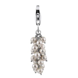 Nenalina Clip Charm Bead Pendant with small pearls in 925er Sterling Silver for all popular charms and Beads Carrier and Bracelets -712047-042