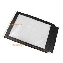 Shiwaki Reading Magnifier with PU Frame, A4 Leaf Reading Magnifier Full Page Ultra Thin Minced Meat Reading Magnifier Magnifying Glass for Elderly People, Business Card Newspaper View