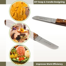 DIY Hobby Knife for Soap Cutting, Making Designs in Candles, Cutting Kinetic Sand in Clean Slices, Wax Sculpting, Delicate Carving, Stainless Steel Blades, Wood Handle (9R)
