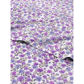 Floral Sheets - Purple Floral Bed Sheet Set - 1 Flat, 1 Fitted & 2 Pillowcases w/ Deep Pockets - Comfy, Wrinkle & Fade Free Boho Botanical Bedding - Ultra-Soft, Breathable & Cooling - Queen Size New