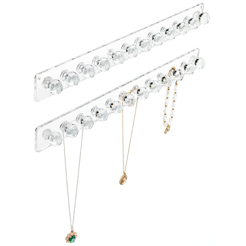 Heesch Necklace Holder, Acrylic Necklace Hanger, Wall Mount Necklace Organizer,
