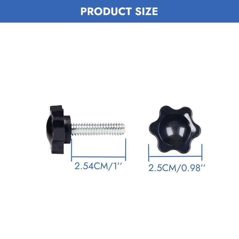 Heavy Duty 1/4"-20 Thumb Screws Set 12 Pcs Threaded Knurled