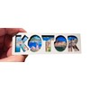 Monte Kotor Souvenir Wooden Magnet with Lettering, Kotor Fridge Magnet,
