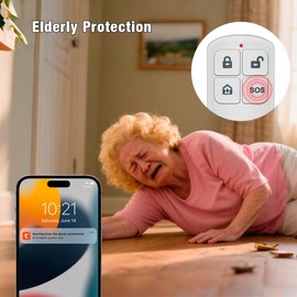 Smart WiFi Home Alarm System, 120 dB Alarm with Door Sensor, Motion Sensor, Remote Control and App Notifications, Alarm System for Home, Apartment, Garage, Commercial and Shop (5-Piece Set)