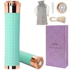 BLIBEE Electric Razors for Women, Rechargeable Hair Removal Device, Painless Face Electric Razor/Shaver for Lip, Arms, Face, Peach Fuzz (Green)