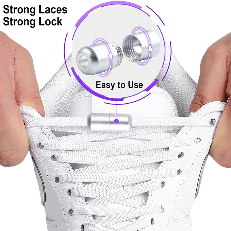 [VICT POPU] Elastic Shoe Laces for Adults Kids, Tieless Shoe