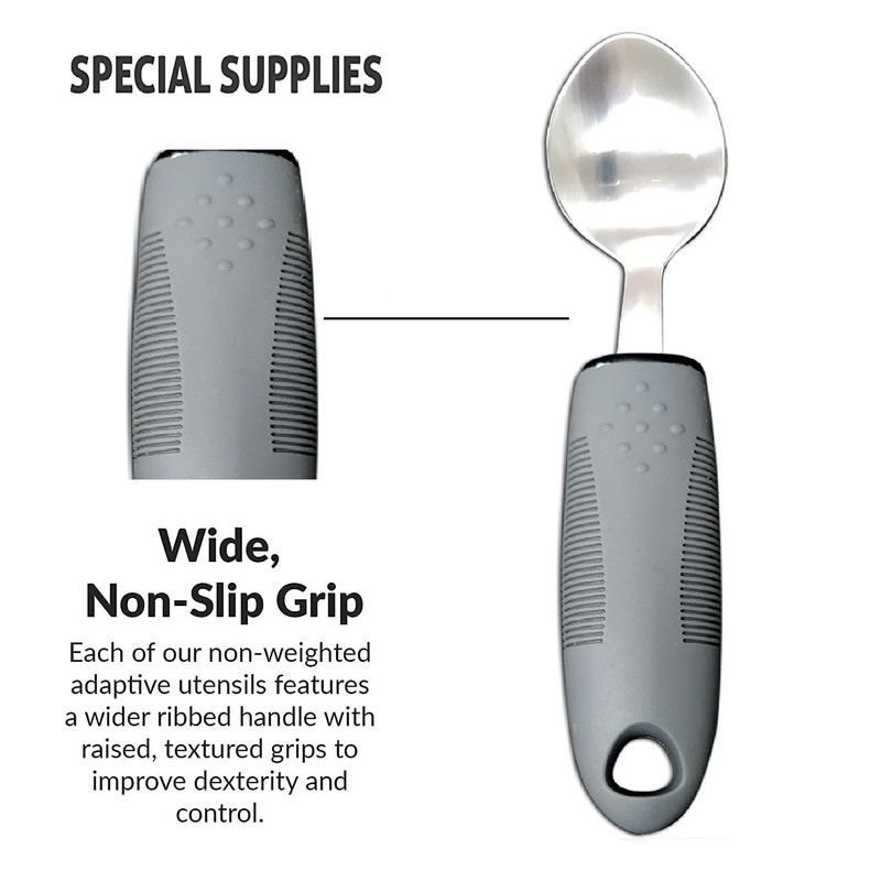 Weighted Extra Wide Handles Easy Grip Cutlery Set, Disability Ideal