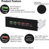 EZDIY-FAB 5.25in 10Gbps USB 3.1 Gen2 Hub and Type-C Port,Front