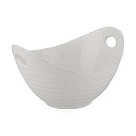 10 Strawberry Street Whittier 10"/72 Oz Boat Bowl with Ribbed Texture, Set of 2, White