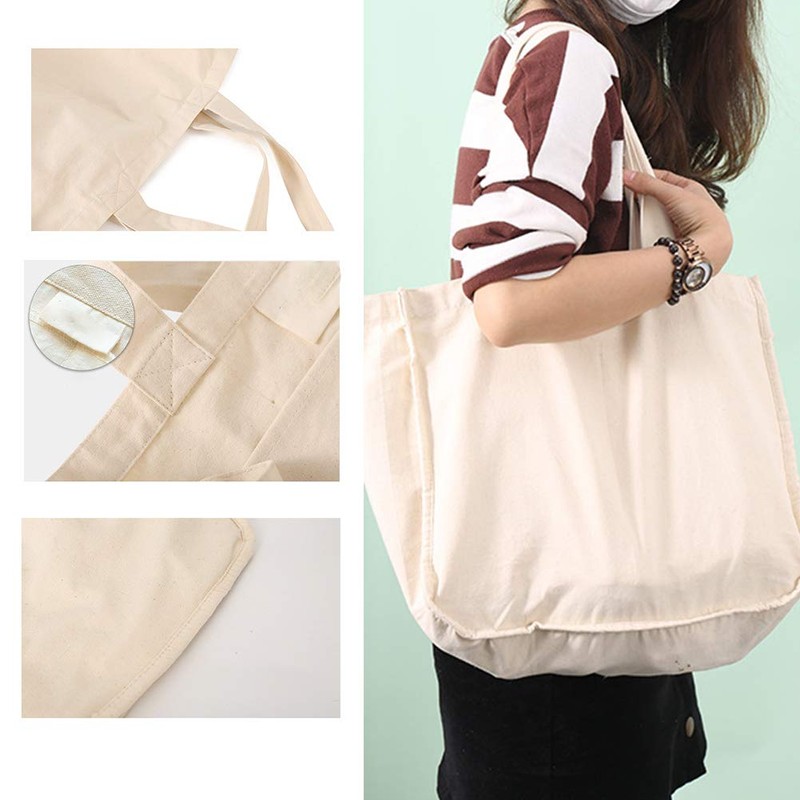 Tote Bag, Canvas Tote Bag Reusable Grocery Bag Large Capacity