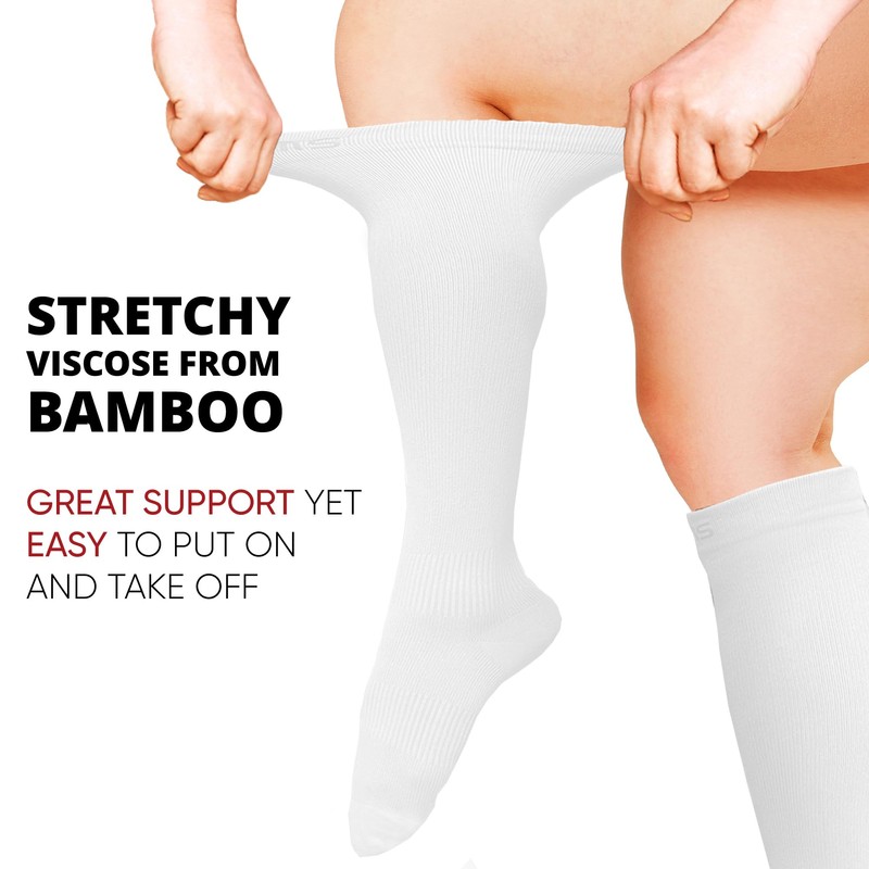 BAMS Calcetines de compresión de talla grande de pantorrilla ancha