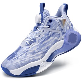 kniaiwx Men's Basketball Shoes with Rotating Buckle High Top Design Courts Streets Purple Size 8