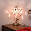 Bieye S10833 Tiffany Style Stained Glass Flower Petal Lampshade (Pink,