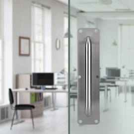 Nimomo Stainless Steel Sliding Panel Handle, Pull and Push Plate Door Access Door Pull Handle with Screws, Sliding Door Handle (Square 300 * 80mm)