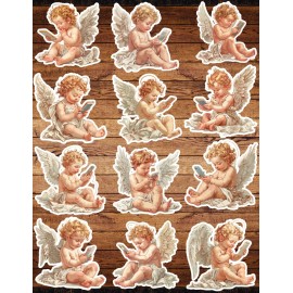 Unbranded Cherub On Phone Die Cut Vinyl Stickers Set Scrapbooking Laptop Waterbottle