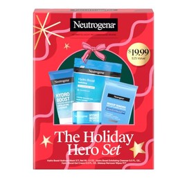 Neutrogena Holiday Hero Set (valor de $25.00), juego de cuidado de la piel de edición limitada, rutina de cuidado facial de 4 unidades con limpiador, 