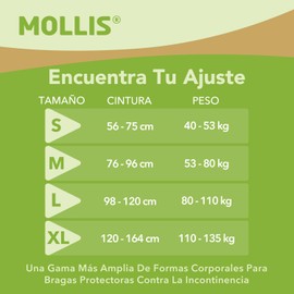 MOLLIS Adult Diapers for Women and Men, Unisex Disposable Incontinence Briefs with Tabs, Odor Control, XLarge, 60 Count (4 Packs of 15)