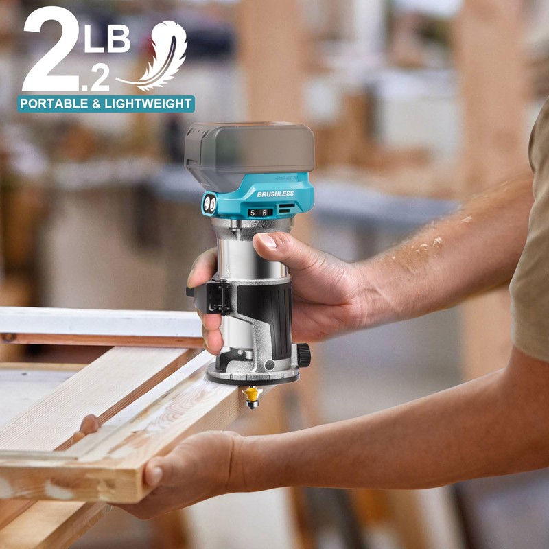 MtiolHig Cordless Compact Router Compatible with Ma-kita Battery (Bare Tool),